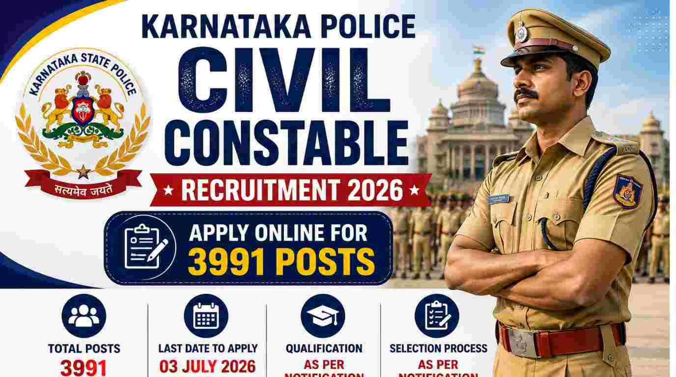 Karnataka Police Civil Constable Recruitment 2026 – Apply Online for 3991 Posts